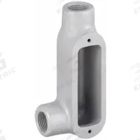 Conduit Outlet Body: Iron, 3/4 in Trade Size, LL Body, 8 cu in Body Capacity, Threaded Hub (MPN LL28). Key specifications — Finish: Powder Coated; Includes: Set Screw Hubs; For Use With: RMC; Brand: HUBBELL KILLARK; Hub Style: Threaded; Mfr. Series: Duraloy 8.