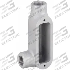 Conduit Outlet Body: Iron, 3/4 in Trade Size, LL Body, 8 cu in Body Capacity, Threaded Hub (MPN LL28). Key specifications — Finish: Powder Coated; Includes: Set Screw Hubs; For Use With: RMC; Brand: HUBBELL KILLARK; Hub Style: Threaded; Mfr. Series: Duraloy 8.