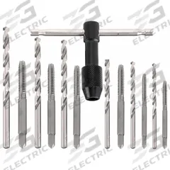 IRWIN Drill Bit and Tap Set: 13 Pc, #4-40 to 1/4"-20 Taps, 13/64 in/#21/#25/#29/#43/7/64 in Drill (MPN 80187). Key specifications — attr1300596: Straight Flute.