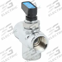AIGNEP USA Manual Three-Way Ball Valve: 3/8 in, Chrome-Plated Brass, Double L Flow, One-Piece, Wedge (MPN 86700-06). Key specifications — Brand: AIGNEP USA; Handle: Wedge.
