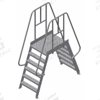 COTTERMAN Crossover Bridge: 4 ft Platform Ht, Aluminum, 500 lb Load Capacity, Diamond Plate, 6 Steps (MPN 6SPA24A7C50P3). Key specifications — Brand: COTTERMAN; Color: Gray; Tread Type: Diamond Plate.