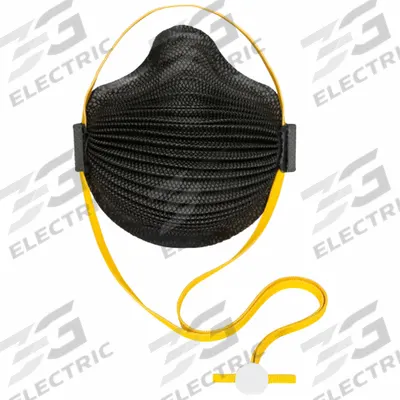 N95 Particulate Mask: Adj, Molded Nose Bridge, Comfort, Black, S Mask Size - N95 Respirators without Exhalation Valve