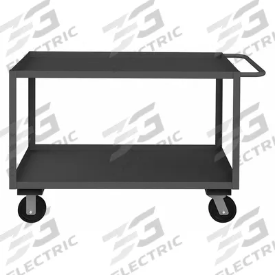 APPROVED VENDOR Utility Cart: 2,400 lb, 48 in L x 24 in W Shelf, 2 Shelves, Gray - General Purpose Utility Carts