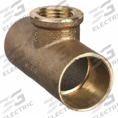 STREAMLINE Sweat Fitting Tee: 1 in CTS x 1 in CTS x 1/2 in Pipe, Cup x Cup x FNPT - Wrot Copper Tube Fittings