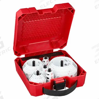 MILWAUKEE Hole Saw Kit: 28 Pieces, 1 5/8 in Max. Cutting Dp, Bi-Metal - Multi-Material-Cutting Hole Saw Kits