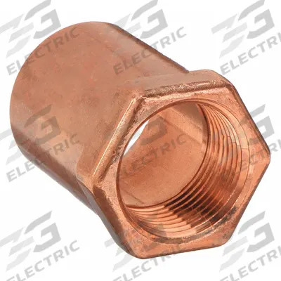 NIBCO Sweat Fitting Adapter: 1 1/4 in CTS x 1 in Pipe, Cup x FNPT, Wrot Copper (MPN 603-R) - Wrot Copper Tube Fittings