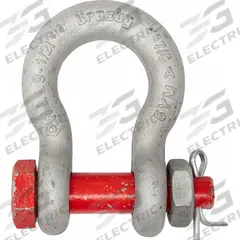 CROSBY Anchor Shackle: Anchor Shackle, 42,000 lb Working Load Limit, 2 1/4 in Wd Between Eyes, Red (MPN 1021092). Key specifications — Body Color: Silver; Brand: CROSBY.