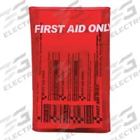 FIRST AID ONLY First Aid Kit and Housing: Vehicle, 1 People Served, 18 Components, Vinyl (MPN FAO-600). Key specifications — Adhesive Bandages Included: Knuckle Bandage; Application: Vehicle; Brand: FIRST AID ONLY; Housing Color: Red; Housing Material: Vinyl; Includes Oral or Inhalant Medication: No Medication Included; Mountable: Portable; Oral and Inhalant Medicinals Included: No Oral/Inhalant Medicinals.