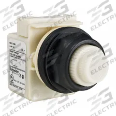 SCHNEIDER ELECTRIC Pilot Light: 30 mm Panel Mounting Size, White, Incandescent, 9001SK Series (MPN 9001SKP1W31). Key specifications — Series: 9001SK; Brand: SCHNEIDER; Includes Push-To-Test: No Push-To-Test Included.