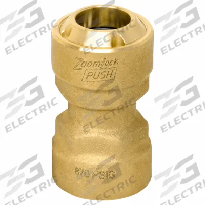 PARKER Push-Fit Coupling Fitting: 3/8 in OD x 3/8 in OD Size - Brass Push-to-Connect Tube Fittings