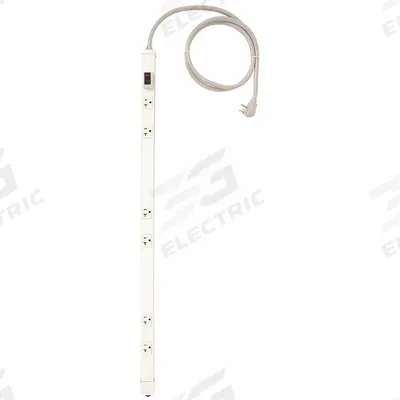 HUBBELL WIRING DEVICE-KELLEMS Outlet Strip: 6 Outlets, 6 ft Cord Lg, 20 A Current, White - Industrial Power Strips