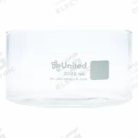 Crystallizing Dish: 190 mm Dia, 100 mm Overall Ht, No Surface Treatment, Borosilicate Glass, Clear (MPN UNCRDSH-FB-2000). Key specifications — Material: Borosilicate Glass; Brand: UNITED SCIENTIFIC SUPPLIES INC; Surface Type: No Surface Treatment.