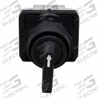 DAYTON Selector Switch: 30 mm Panel Mounting Size, 3 Positions, Extended Lever, 2NO/2NC (MPN GGS_116310). Key specifications — AC Contact Rating: 6 A @ 120 V; Action: Maintained/Maintained/Maintained; Cam: C; DC Contact Rating: 0.27 A @ 250 V; Includes Operator Key: No Key Included; Operator Head Material: Plastic; Operator Head Type: Long-Handled Knob; Operator Illumination: Non-Illuminated.