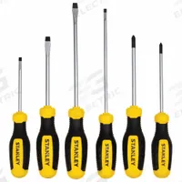 STANLEY Screwdriver Set: 1-10 Pieces, 6 Pieces, Phillips/Slotted Tip, #1/1/4 in/#2/3/16 in Tip Size (MPN STHT60025). Key specifications — attr1205274: STANLEY; attr1205269: 3/16 in.