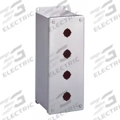HOFFMAN Push Button Enclosure: 22mm, 1 Holes, 304 Stainless Steel, NEMA 4X (MPN E1PBGXSS). Key specifications — Brand: HOFFMAN; Environments & Applications: Washdown-Corrosion-Resistant.
