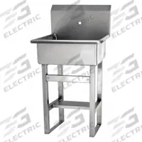SANI-LAV Hand Sink: 46 1/2 in Overall Ht, 20 in Bowl Lg, 9 in Bowl Dp, 1 Faucet Holes, 16 ga (MPN 5240). Key specifications — Includes Side Splash: Side Splash Not Included; Brand: SANI-LAV.