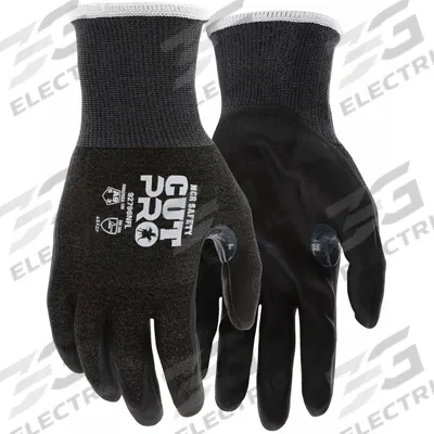 MCR SAFETY Cut Resistant Glove: M, ANSI Cut Level A9, Palm, Dipped, Nitrile, HPPE ( 18 ga ) - Extreme-Duty Cut-Resistant Gloves with Foam Nitrile Coating