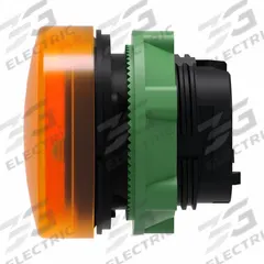 SCHNEIDER ELECTRIC Pilot Light Head: 22 mm Panel Mounting Hole Dia, Orange, Smooth, LED, XB5 Series (MPN ZB5AV053). Key specifications — Brand: SCHNEIDER; Compatible Lamp Module Type: Universal LED Module; Compatible with Series: XB5.