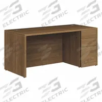 HON Single Pedestal Desk: Pinnacle, 66 in Overall Wd, 30 in Overall Dp, Driftwood (MPN H105897R.PINCPINC). Key specifications — Color: Pinnacle; Desktop Color: Driftwood; Material: Laminate.