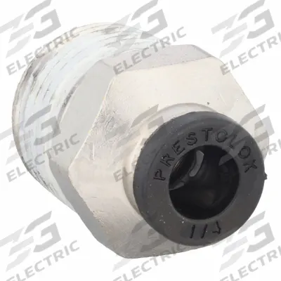 PARKER Push-Fit Fitting: 1/4 in OD x 3/8 in Pipe Size, Push-to-Connect x MNPTF - Nickel-Plated Brass Tube Fittings