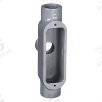 Conduit Outlet Body: Iron, 1/2 in Trade Size, TB Body, 4 cu in Body Capacity, Threaded Hub (MPN OTB-1M). Key specifications — Finish: Powder Coated; Includes: Stainless Steel Screws; For Use With: RMC; Brand: HUBBELL KILLARK; Hub Style: Threaded; Mfr. Series: O.