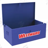 WESTWARD Jobsite Box: 30 11/16 in W x 17 9/16 in D x 12 1/8 in H, 3.3 cu ft, Padlock, Blue (MPN 499N12). Key specifications — attr1116233: Blue; attr1116253: WESTWARD; attr1222022: Padlock - Lock not included.
