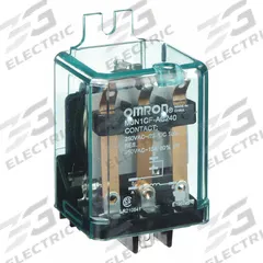 OMRON Flange Mount Relay: Surface (Side Flange) Mounted, 10 A Current Rating, 240V AC, SPDT (MPN MJN1CF-AC240). Key specifications — Brand: OMRON; Base Type: Square; Mounting Style: Side Flange; Electrical Connection: Quick-Connect Terminal; Manufacturer Part Number: MJN1CF-AC240; Operating Current: 3 A at 600V AC (Inductive Load); Series: MJN Series.