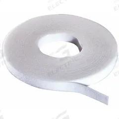 RIP-TIE Hook-and-Loop Cable Tie Roll: 75 ft Lg, 0.5 in Wd, 50 lb Tensile Strength, White (MPN W-75-1RL-W). Key specifications — Color: White; Material: Polyethylene; Brand: RIP-TIE.