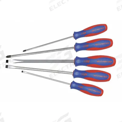 WESTWARD Magnetized Tip Screwdriver Set: 1-10 Pieces, 5 Pieces, Phillips/Slotted Tip - General Purpose Screwdriver Sets