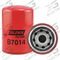 BALDWIN FILTERS Oil Filter: B7014, 1"-16 Thread Size, 5 3/8 in Overall Ht, 3 11/16 in Outside Dia. Key specifications — Baldwin Interchange: B7014; Brand: BALDWIN FILTERS; Compatible Vehicle Make: Hino; Includes: Anti-Drainback Valve; Media Material: Cellulose.