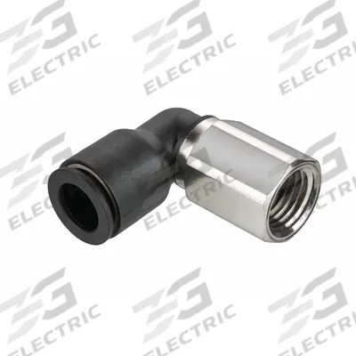 LEGRIS Push-Fit Elbow Fitting: 1/2 in OD x 1/4 in Pipe Size, Push-to-Connect x FNPT - Nylon & Nickel-Plated Brass Tube Fittings