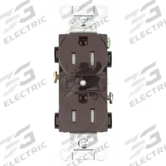 BRYANT Receptacle: Duplex, 5-15, Brown, 125V AC, 15 A, 2 Pole / 3 Wire (MPN CRS15TR)