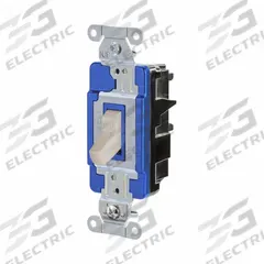 HUBBELL Wall Switch: Toggle Switch, Single Pole, Maintained, Light Almond, 120/277V AC, 15 A (MPN HBL1201STLA). Key specifications — Illuminated: No; Voltage Rating: 120/277V AC.