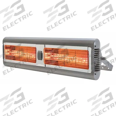 SOLAIRA Electric Infrared Heater: 2250W/3000W Watt Output, 208/240V AC, 1 Phase - Indoor/Outdoor Suspended Infrared Radiant Electric Wall Heaters