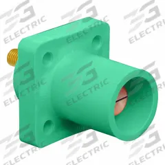 Single Pole Receptacle: Green, Straight Taper Nose Mating, Threaded Stud Termination, 400 A (MPN 16R23-UG). Key specifications — Series: 16; Receptacle Gender: Male; Brand: LEVITON.