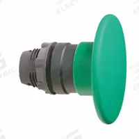 SCHNEIDER Mushroom Head Push Button: Green, 22 mm Mounting Size, Non-Metallic, Momentary (MPN ZB5AR3). Key specifications — Brand: SCHNEIDER; Action: Momentary; Series: XB5; Push Button Material Type: Non-Metallic.
