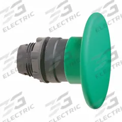 SCHNEIDER Mushroom Head Push Button: Green, 22 mm Mounting Size, Non-Metallic, Momentary (MPN ZB5AR3). Key specifications — Brand: SCHNEIDER; Action: Momentary; Series: XB5; Push Button Material Type: Non-Metallic.