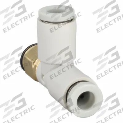 SMC Push-Fit Tee Fitting: 5 mm Pipe x 4 mm OD x 4 mm OD x 5 mm OD Size, 27 3/16 mm Overall Lg - Polybutylene & Brass Tube Fittings