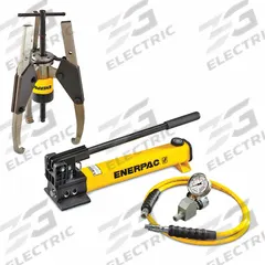 ENERPAC Hydraulic Puller Set: 14 ton Capacity with Attachments, 14 ton Cylinder Nominal Capacity (MPN GPS14H). Key specifications — attr98874: ENERPAC; attr96739: Gauge Adaptor Assembly; attr1177737: Hand Pump.