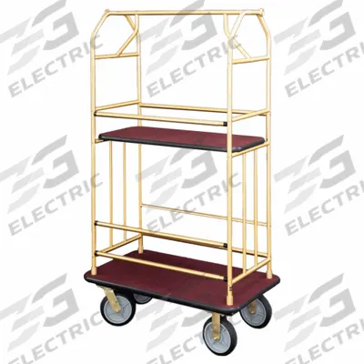 GLARO Bellman Cart: 1 in Frame Dia, 41 in Overall Lg, 25 in Overall Dp, 71 in Overall Ht - Condo Bellman Carts