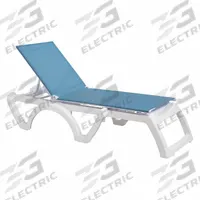 GROSFILLEX Chaise Lounge: Sky Blue, Polyester Fabric, White, 1 Chairs, 14 in Chair Ht, 14 in Seat Ht (MPN UT878194)