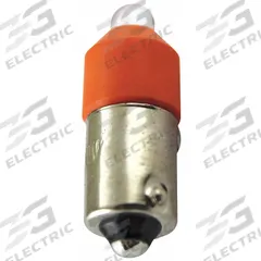 EATON Compact LED Bulb: LED, Miniature Bayonet (BA9s), (T) Tubular, T3-1/4, 24V AC/DC, 0.5 W Watt (MPN E22LED024ON). Key specifications — Light Color: Orange; Voltage: 24V AC/DC; Brand: EATON; Bulb Shape: T3-1/4.