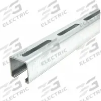 Strut Channel - Slotted: Steel, Pre-Galvanized, 12 ga Gauge, Slotted Holes, 4 in Slot Spacing (MPN FS-200SL PG 120.00). Key specifications — Material: Steel; Color: Silver; Finish: Pre-Galvanized; Hole Size: 13/32 in x 3 in; Hole Spacing: 4 in Center to Center; Slot Type: Long Slotted; Brand: APPROVED VENDOR.