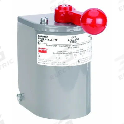 Dayton Drum Switch: 3 Pole, Single Phase, Maintained, Reversing - Drum Switches