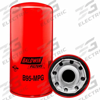 BALDWIN FILTERS Oil Filter: B95MPG, 1 1/2"-12 Thread Size, 9 15/16 in Overall Ht, Oil - Spin-On Oil Filters