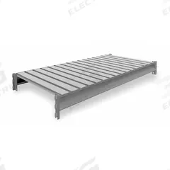 TENNSCO Shelf: 48 in x 24 in, 22 ga Beams, Steel, 4,150 lb Load Capacity (MPN 6940). Key specifications — Decking Material: Steel; Frame Finish: Powder Coated; Frame Material: Steel; Color: Industrial Gray; Includes: Cross Bars; Brand: TENNSCO.