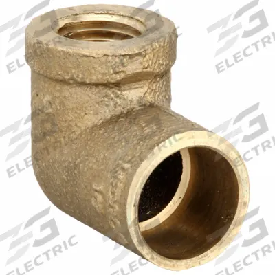 NIBCO Sweat Fitting Elbow: 1/2 in CTS x 1/4 in Pipe, Cup x FNPT, Bronze (MPN 707-3R-LF 1/2X1/4) - Low-Lead Cast Copper & Bronze Tube Fittings