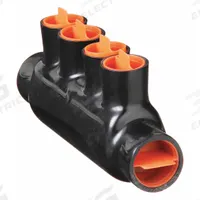 BLACKBURN Multitap Connector: 4 Port, Double-Sided Entry, 4 AWG – 500 kcmil Wire Size, Black (MPN AMTSR500). Key specifications — Body Material: Aluminum; Brand: BLACKBURN.