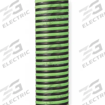 CONTINENTAL Water Suction and Discharge Hose: 1 1/2 in Hose Inside Dia., 50 psi, Black/Green - Thermoplastic Rubber Bulk Water Suction & Discharge Hoses with Polyethylene Helix Reinforcement
