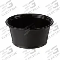 DIXIE Disposable Portion Cup: 2 oz Capacity, Black, Light-Wt, Plastic, 2,400 PK (MPN PP20BLACK). Key specifications — Brand: DIXIE.